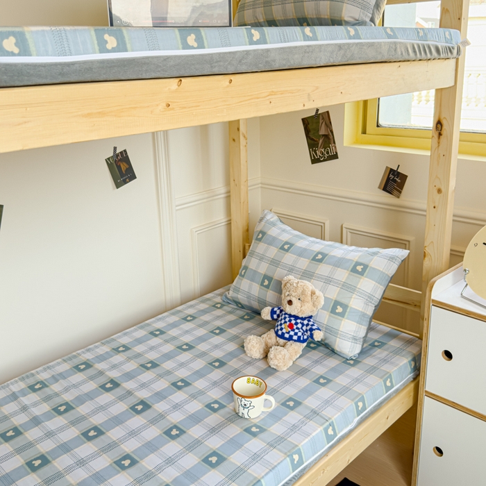 91家纺网 家纺一手货源 找家纺 金丝鸟家纺 2024新款全棉水晶绒床垫套 小格米奇