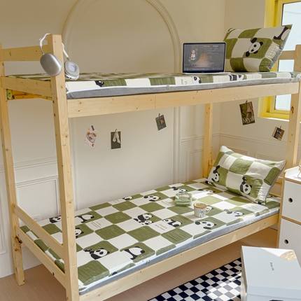 金丝鸟家纺 2024新款全棉水晶绒床垫套 棋盘米兜