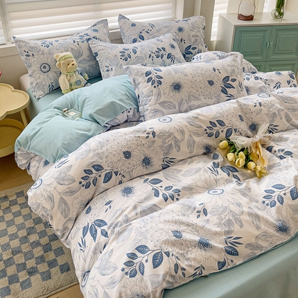 91家纺网 家纺一手货源 找家纺 （总2）赫然家纺 新款舒适柔软亲肤爆款芦荟棉四件套货源充足