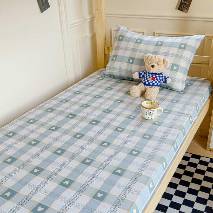 91家纺网 家纺一手货源 找家纺 金丝鸟家纺 2024新款全棉水晶绒床垫套 小格米奇