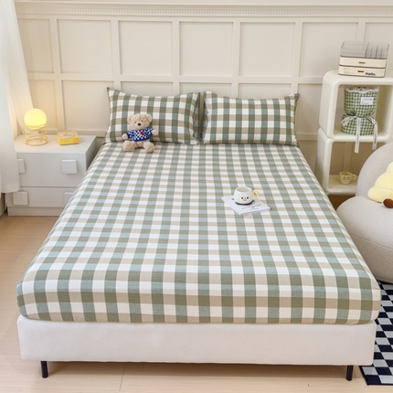 91家纺网 家纺一手货源 找家纺 （总）金丝鸟家纺 2024新款A类全棉色织水洗棉床笠系列