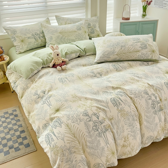 91家纺网 家纺一手货源 找家纺 赫然 2026新款水洗双层纱单品被套 丛林密语