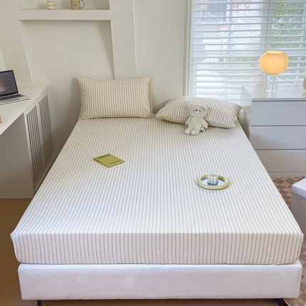 91家纺网 家纺一手货源 找家纺 （总）金丝鸟家纺 2024新款A类全棉色织水洗棉床笠系列