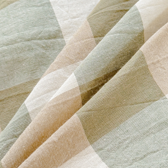 91家纺网 家纺一手货源 找家纺 金丝鸟家纺 2024新款A类全棉色织水洗棉单床单系列（学生床） 绿中格