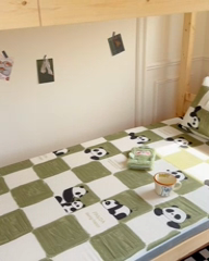 91家纺网 家纺一手货源 找家纺 金丝鸟家纺 2024新款全棉水晶绒床垫套 棋盘米兜