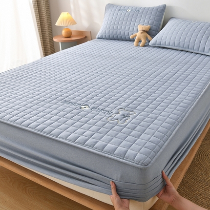 91家纺网 家纺一手货源 找家纺 （总）索弗莱家纺 2024新款色织全棉水洗棉刺绣款棉花床笠