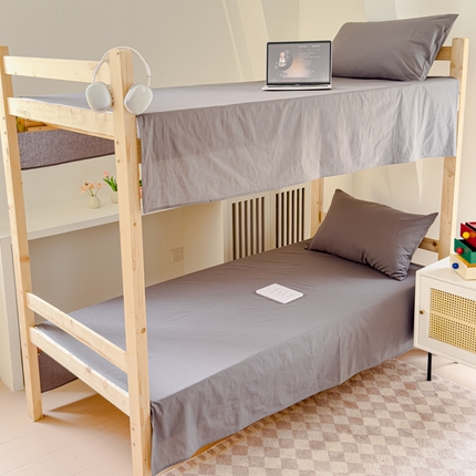 金丝鸟家纺 2024新款A类全棉色织水洗棉单床单系列（学生床） 深灰