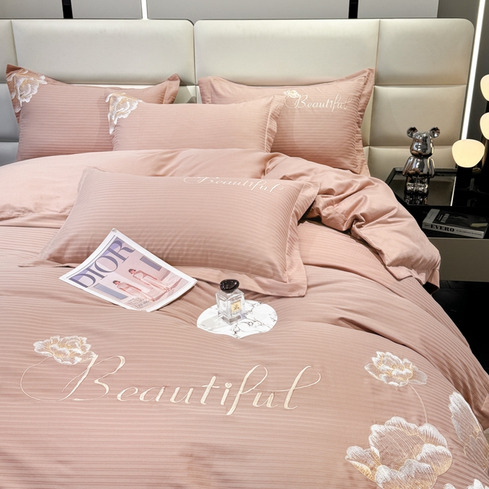 91家纺网 家纺一手货源 找家纺 梧桐家居 2024新款全棉四件套-银杏系列 银杏-浅咖