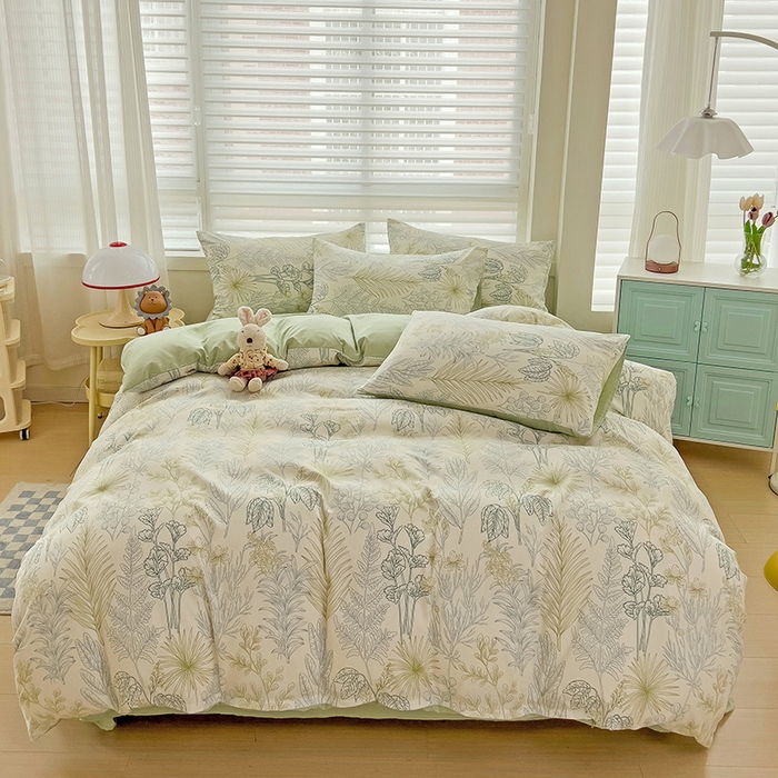 91家纺网 家纺一手货源 找家纺 赫然 2026新款水洗双层纱四件套 丛林密语