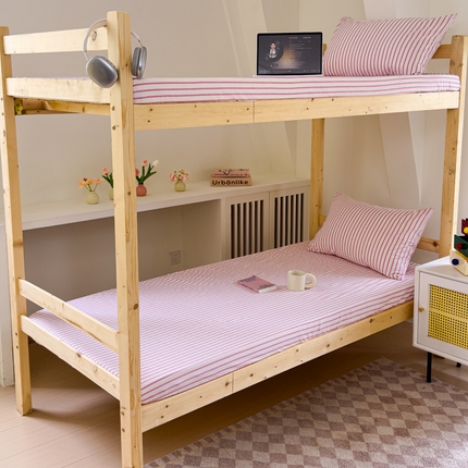 91家纺网 家纺一手货源 找家纺 （总）金丝鸟家纺 2024新款A类全棉色织水洗棉单床笠系列（学生床）