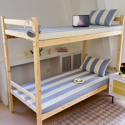 91家纺网 家纺一手货源 找家纺 （总）金丝鸟家纺 2024新款A类全棉色织水洗棉单床笠系列（学生床）