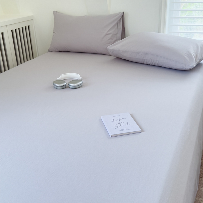 91家纺网 家纺一手货源 找家纺 金丝鸟家纺 2024新款A类全棉色织水洗棉单床单系列 浅灰