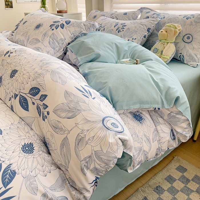 91家纺网 家纺一手货源 找家纺 赫然家纺 新款芦荟棉单品被套 林间蜜语