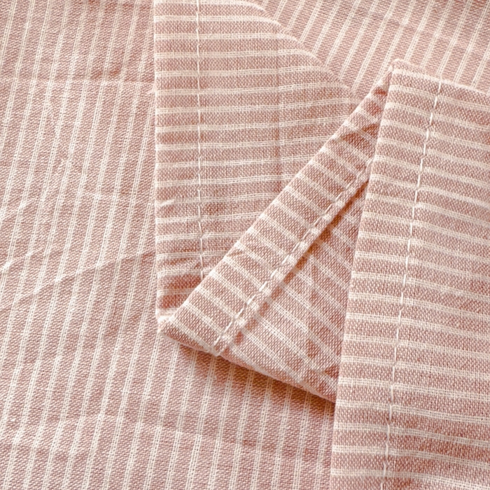 91家纺网 家纺一手货源 找家纺 金丝鸟家纺 2024新款A类全棉色织水洗棉单床单系列（学生床） 粉细条