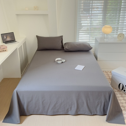 金丝鸟家纺 2024新款A类全棉色织水洗棉单床单系列 深灰