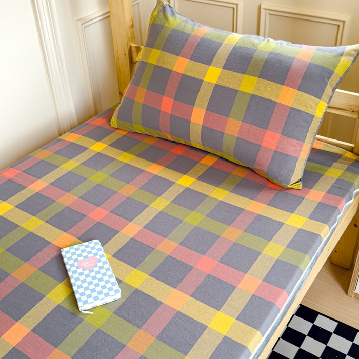 91家纺网 家纺一手货源 找家纺 （总）金丝鸟家纺 2024新款全棉色织水洗棉水晶绒床垫套