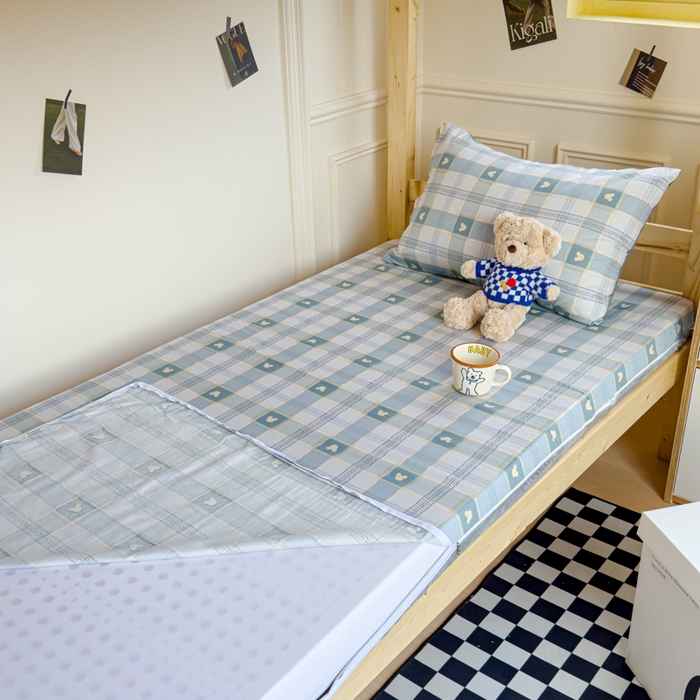 91家纺网 家纺一手货源 找家纺 金丝鸟家纺 2024新款全棉水晶绒床垫套 小格米奇