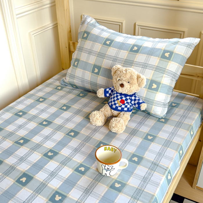 91家纺网 家纺一手货源 找家纺 金丝鸟家纺 2024新款全棉水晶绒床垫套 小格米奇