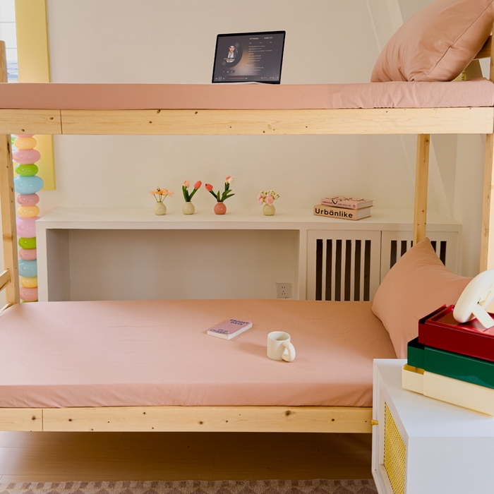 91家纺网 家纺一手货源 找家纺 金丝鸟家纺 2024新款A类全棉色织水洗棉单床笠系列（学生床） 驼色