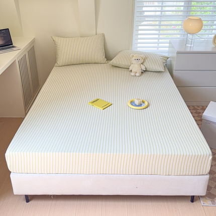 91家纺网 家纺一手货源 找家纺 （总）金丝鸟家纺 2024新款A类全棉色织水洗棉床笠系列