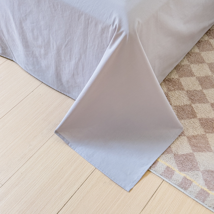 91家纺网 家纺一手货源 找家纺 金丝鸟家纺 2024新款A类全棉色织水洗棉单床单系列 浅灰