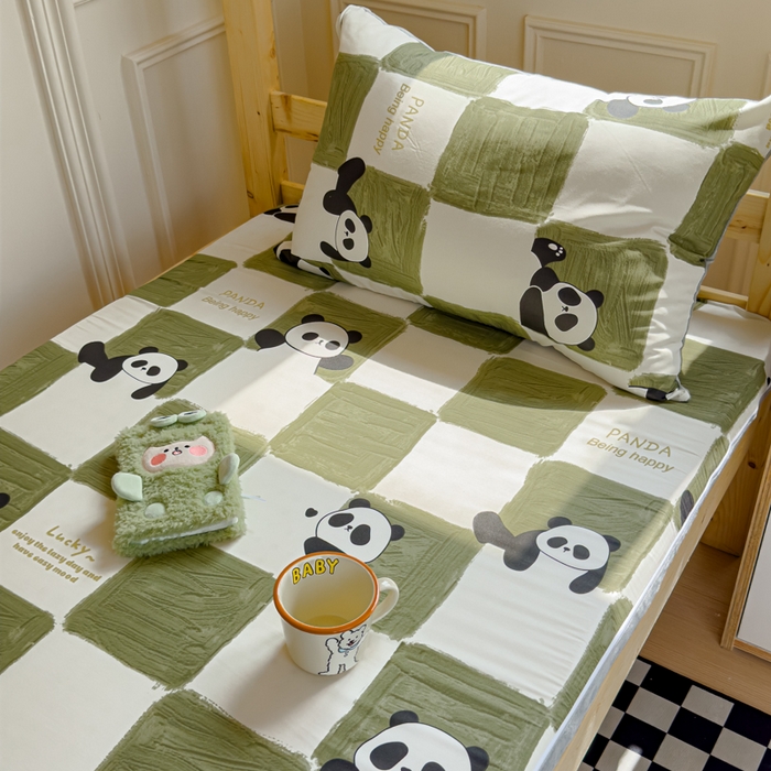 91家纺网 家纺一手货源 找家纺 金丝鸟家纺 2024新款全棉水晶绒床垫套 棋盘米兜