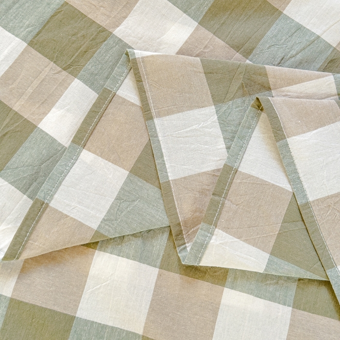 91家纺网 家纺一手货源 找家纺 金丝鸟家纺 2024新款A类全棉色织水洗棉单床单系列（学生床） 绿中格