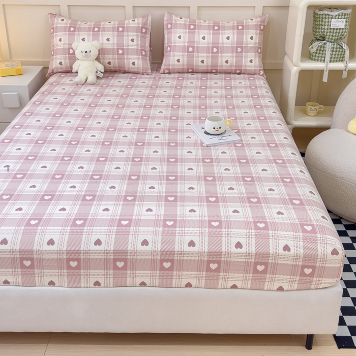 91家纺网 家纺一手货源 找家纺 金丝鸟家纺 2024新款全棉小清新印花单床笠系列 美心格