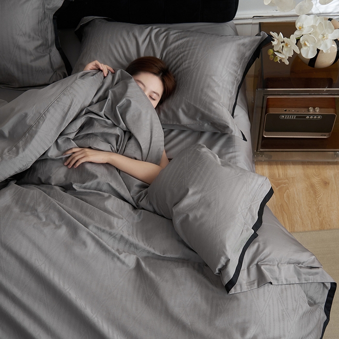 91家纺网 家纺一手货源 找家纺 安莱生活 2024新款60S天丝棉提花四件套（黑金系列） 黑金系列-安道尔