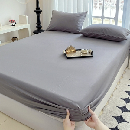 91家纺网 家纺一手货源 找家纺 （总）金丝兔 2025新款水洗棉床笠纯色床笠跨境外贸床笠单层床笠