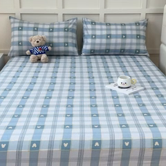91家纺网 家纺一手货源 找家纺 金丝鸟家纺 2024新款全棉小清新印花单床笠系列 小格米奇