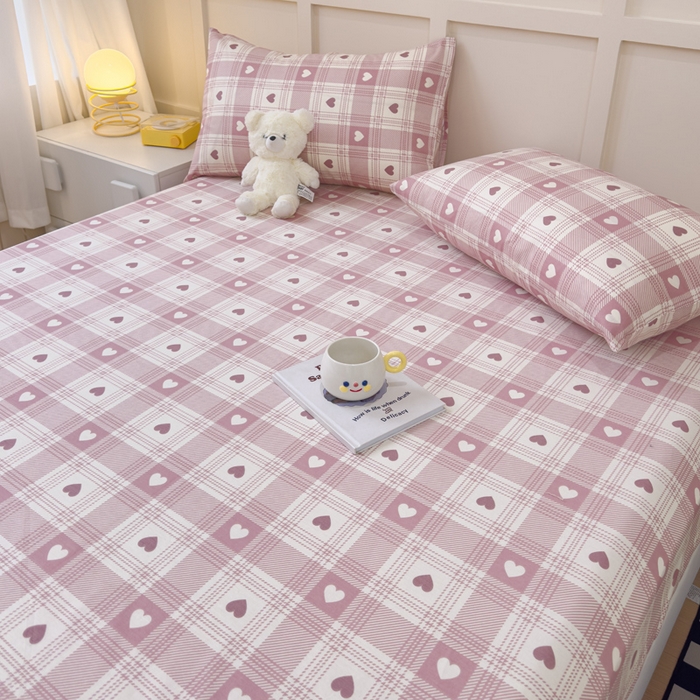 91家纺网 家纺一手货源 找家纺 金丝鸟家纺 2024新款全棉小清新印花单床笠系列 美心格