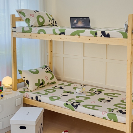 金丝鸟家纺 2024新款全棉小清新印花单床笠系列（学生床） 国宝字母