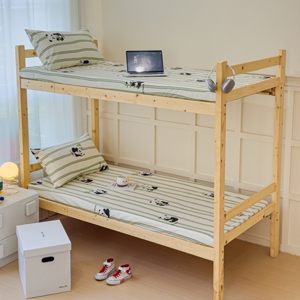 91家纺网 家纺一手货源 找家纺 金丝鸟家纺 2024新款全棉小清新印花单床笠系列（学生床） 竹林米兜