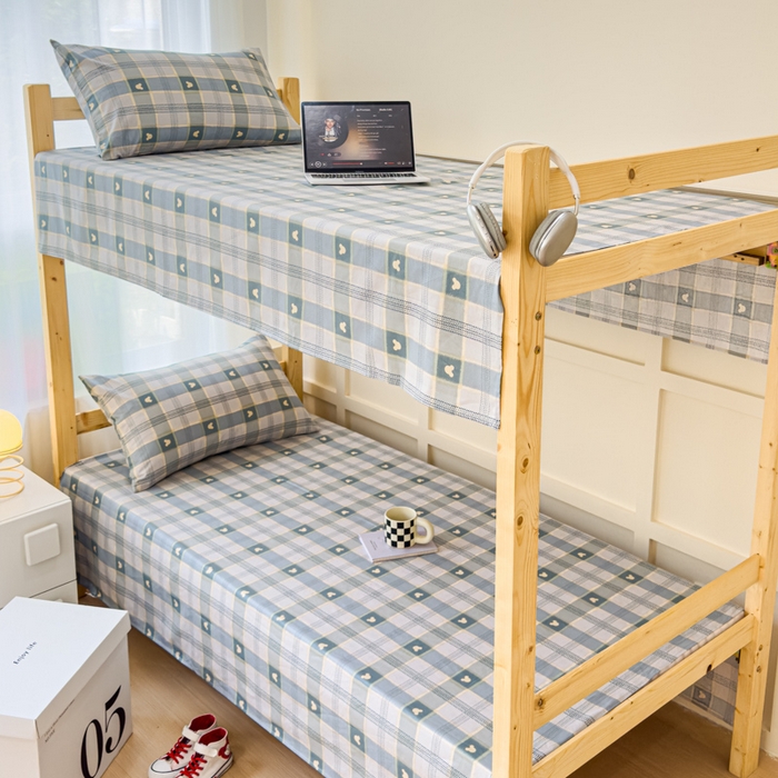 91家纺网 家纺一手货源 找家纺 金丝鸟家纺 2024新款全棉小清新印花单床单系列（学生床） 小格米奇