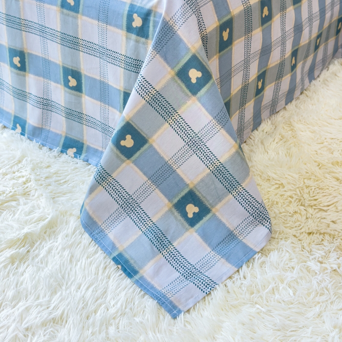 91家纺网 家纺一手货源 找家纺 金丝鸟家纺 2024新款全棉小清新印花单床单系列 小格米奇