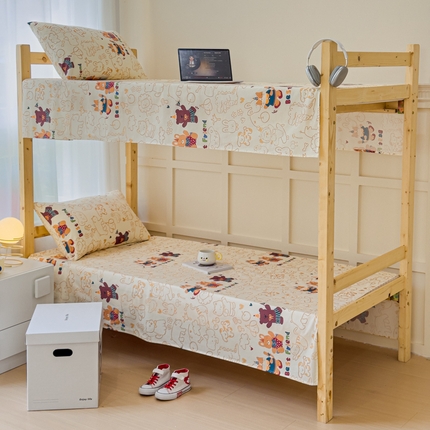 金丝鸟家纺 2024新款全棉小清新印花单床单系列（学生床） 小童趣