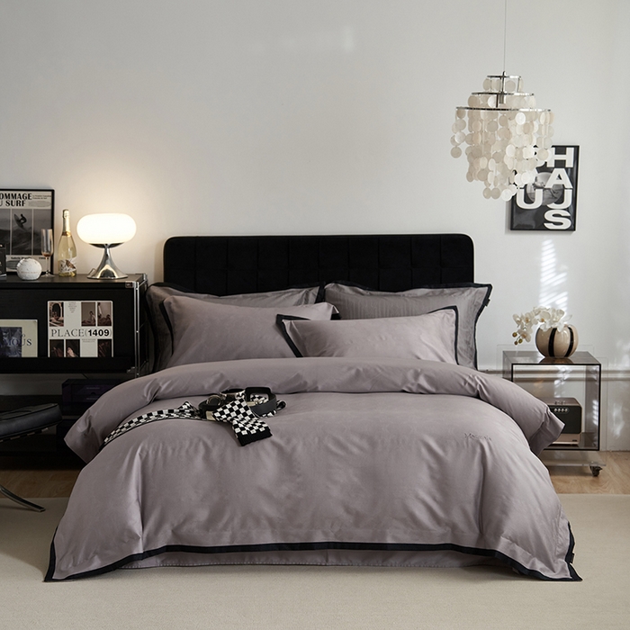 91家纺网 家纺一手货源 找家纺 安莱生活 2024新款60S天丝棉提花四件套（黑金系列） 黑金系列-泫雅