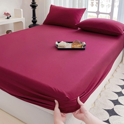 91家纺网 家纺一手货源 找家纺 （总）金丝兔 2025新款水洗棉床笠纯色床笠跨境外贸床笠单层床笠