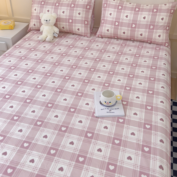 91家纺网 家纺一手货源 找家纺 金丝鸟家纺 2024新款全棉小清新印花单床笠系列 美心格