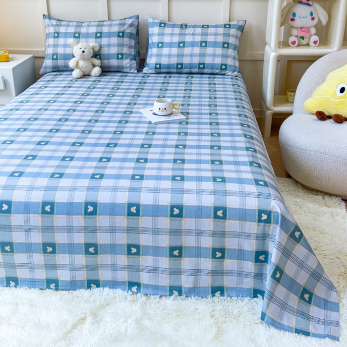 91家纺网 家纺一手货源 找家纺 金丝鸟家纺 2024新款全棉小清新印花单床单系列 小格米奇