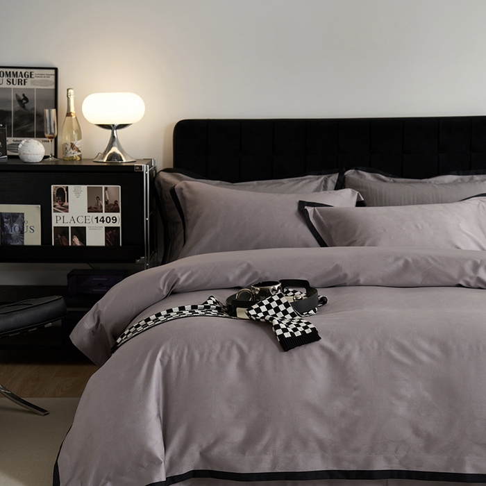 91家纺网 家纺一手货源 找家纺 安莱生活 2024新款60S天丝棉提花四件套（黑金系列） 黑金系列-泫雅