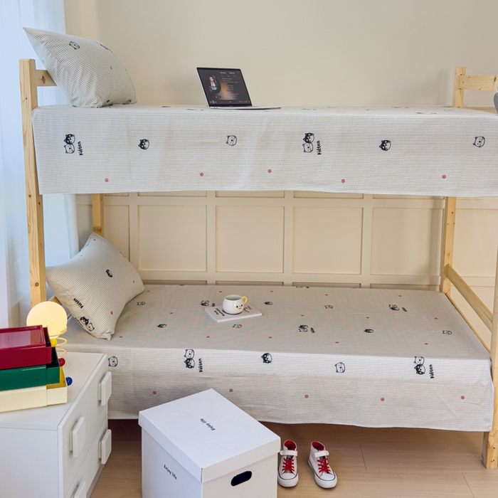 91家纺网 家纺一手货源 找家纺 金丝鸟家纺 2024新款全棉小清新印花单床单系列（学生床） 小萌猫