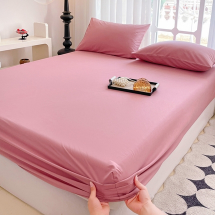 91家纺网 家纺一手货源 找家纺 （总）金丝兔 2025新款水洗棉床笠纯色床笠跨境外贸床笠单层床笠