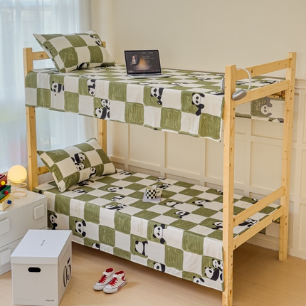 金丝鸟家纺 2024新款全棉小清新印花单床单系列（学生床） 棋盘米兜