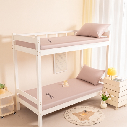 寐眠 2024新款40支全棉刺绣学生床笠  白桃粉