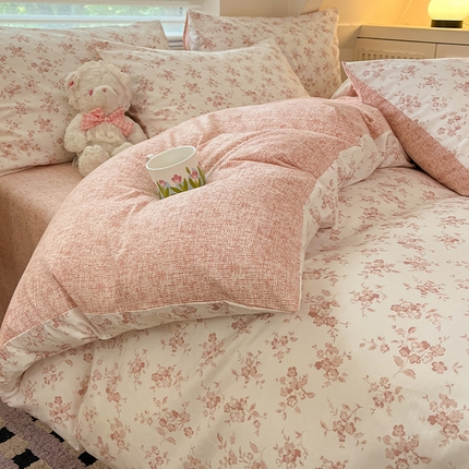 91家纺网 家纺一手货源 找家纺 瑞莱 2024秋季新款13372全棉小清新印花四件套 倾城繁花