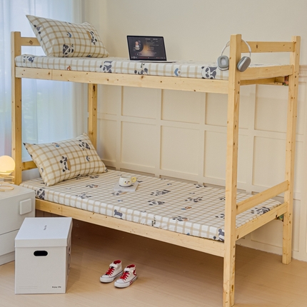 91家纺网 家纺一手货源 找家纺 金丝鸟家纺 2024新款全棉小清新印花单床笠系列（学生床） 格子米兜