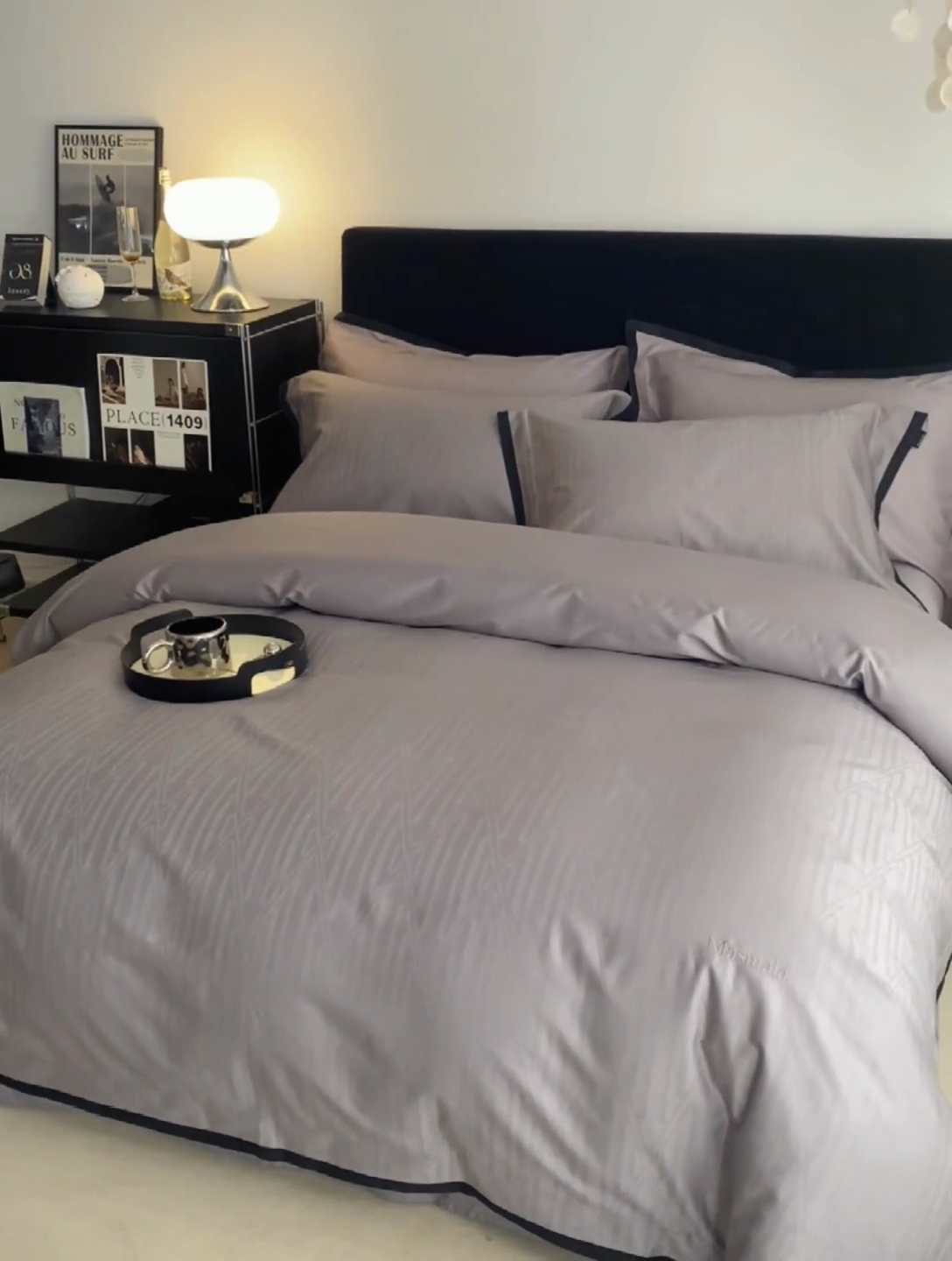 91家纺网 家纺一手货源 找家纺 安莱生活 2024新款60S天丝棉提花四件套（黑金系列） 黑金系列-安道尔