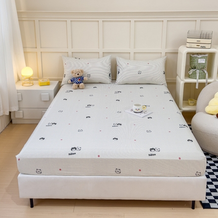 91家纺网 家纺一手货源 找家纺 （总）金丝鸟家纺 2024新款全棉小清新印花单床笠系列